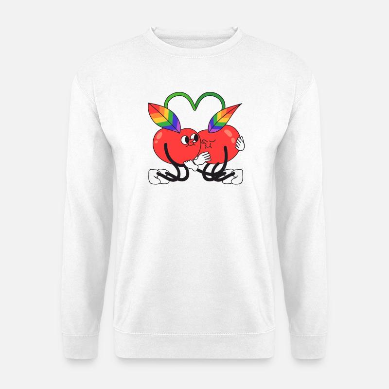 cherry, queer, cherry, hugging - Unisex Sweatshirt - white