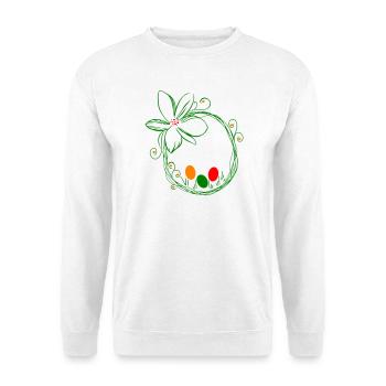 Osternest mit Ostereier - Unisex Pullover - Weiß - Vorne