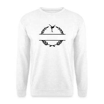 Figure skater on 1 leg in laurel wreath - Unisex Sweatshirt - white - Front