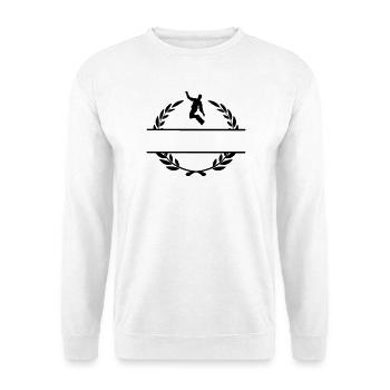 Snowboarder im Lorbeerkranz - Unisex Pullover - Weiß - Vorne