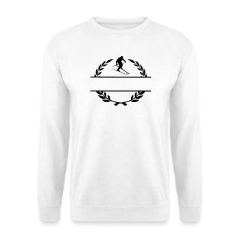 Skifahren im Lorbeerkranz Skisport - Unisex Pullover - Weiß - Vorne