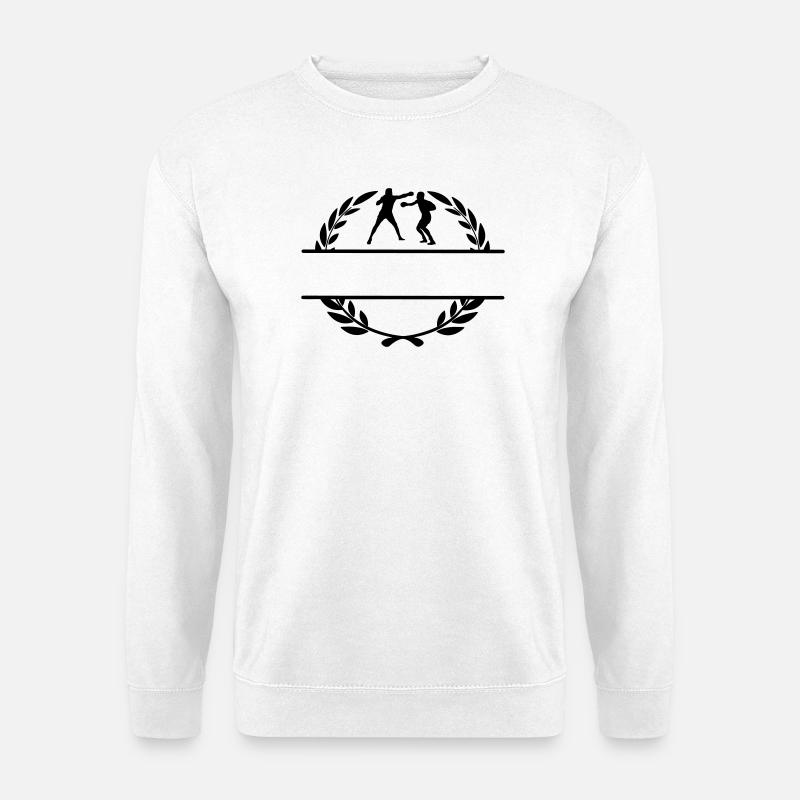 Boxer im Lorbeerkranz - Unisex Pullover - Weiß