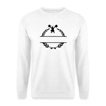Weight lifter in laurel wreath - Unisex Sweatshirt - white - Front