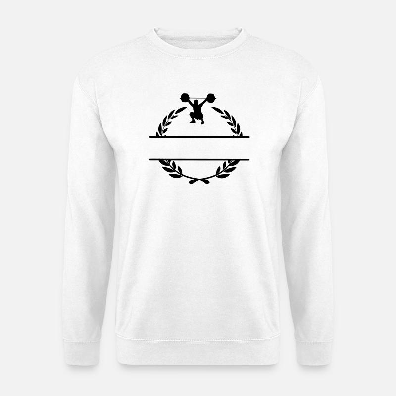 Weight lifter in laurel wreath - Unisex Sweatshirt - white