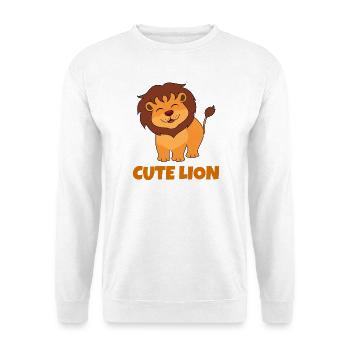 Löwe, niedlicher Löwe, Savanne - Unisex Pullover - Weiß - Vorne