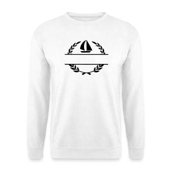 Voilier en monogramme de couronne de laurier - Sweat-shirt Unisexe - blanc - Devant