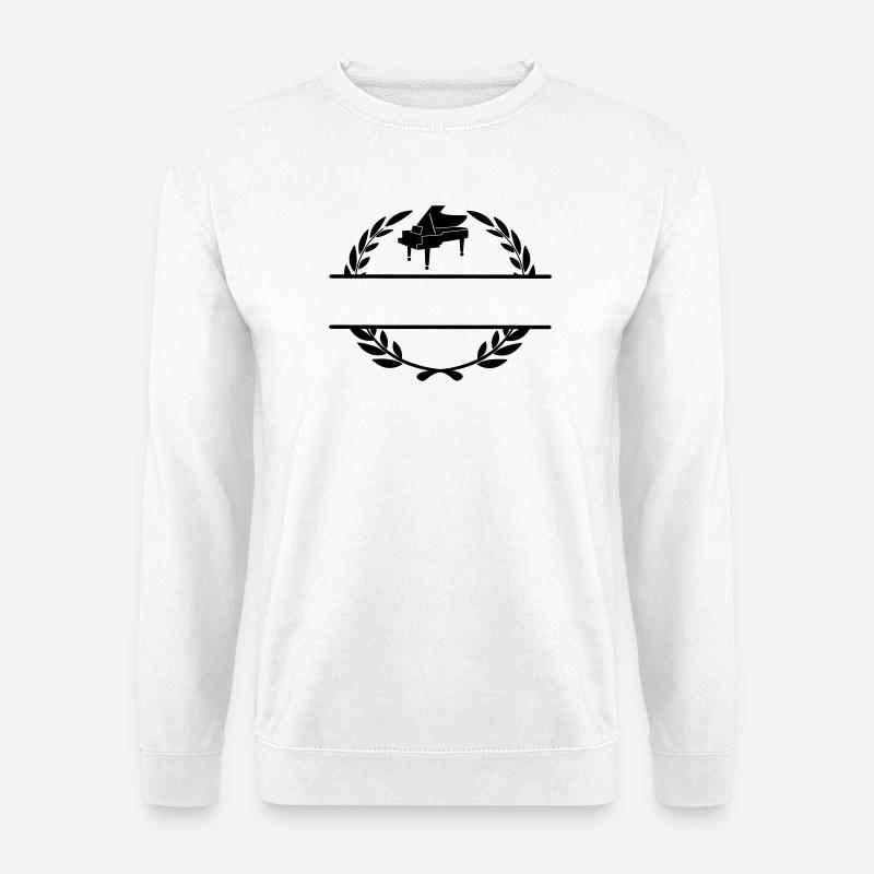 Klavier im Lorbeerkranzmonogramm - Unisex Pullover - Weiß