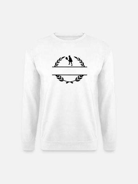 Tennis player in laurel wreath monogram - Unisex Sweatshirt - white