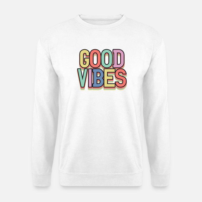 Gute Vibes Pastell Retro - Unisex Pullover - Weiß