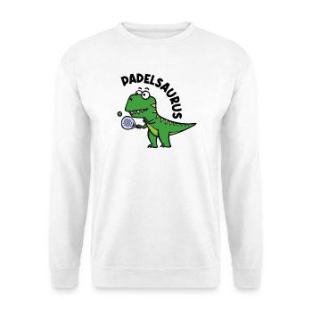 Dinosaurier Padel Spieler Schläger Ball Spruch - Unisex Pullover - Weiß - Vorne
