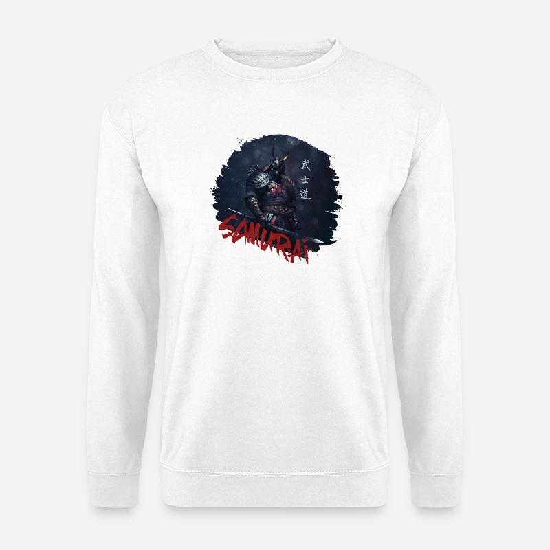 Samurai Krieger mit Katana - Unisex Pullover - Weiß
