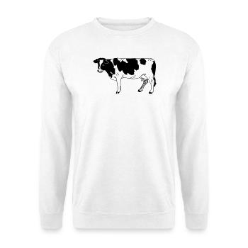Cow black-furred, dairy breed - Unisex Sweatshirt - white - Front