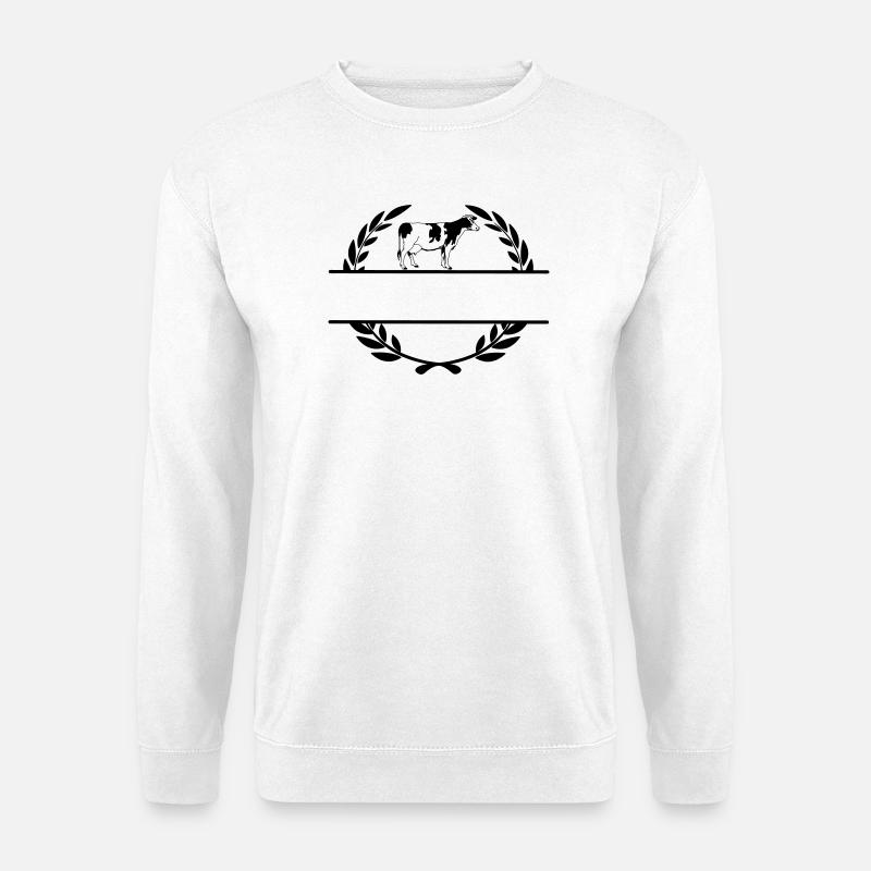 Dairy cow monogram - Unisex Sweatshirt - white