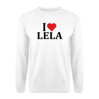 t-shirt name I love Lela gift idea t-shirt - Unisex Sweatshirt - white - Front