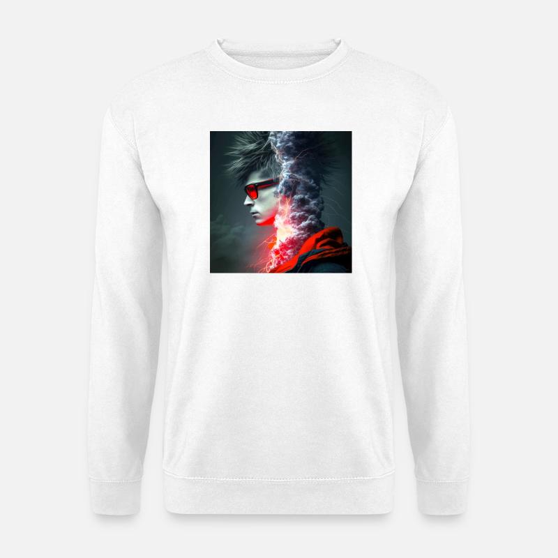 Portrait elektrik 03 - Unisex Pullover - Weiß