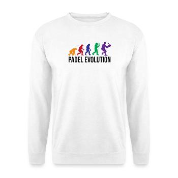 Padelspiel Padel Evolution Sportart Statement - Unisex Pullover - Weiß - Vorne - Alina (178cm) & Michal (187cm)
