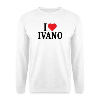 Name T-Shirt I love Ivano Geschenk T-Shirt - Unisex Pullover - Weiß - Vorne