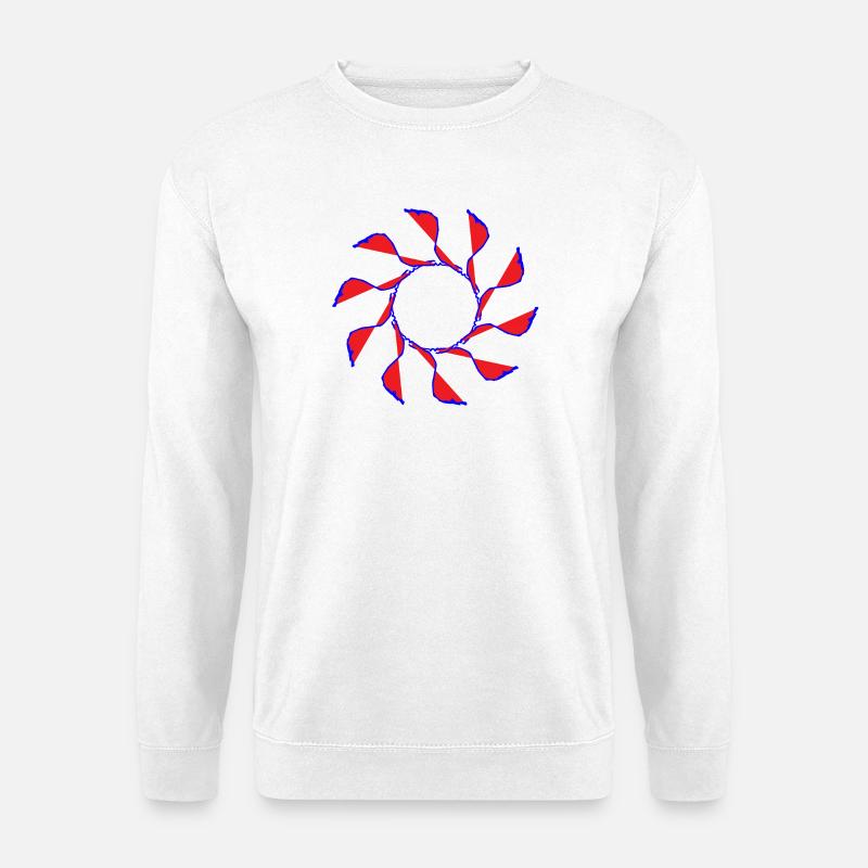 Pinwheel, Flower, Random Pattern Gyroscopic - Unisex Sweatshirt - white