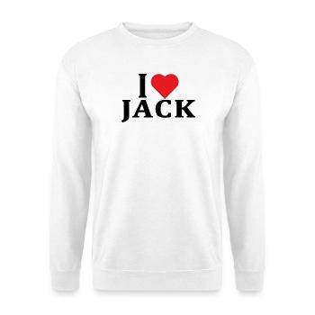 name t-shirt I love Jack t-shirt gift idea - Unisex Sweatshirt - white - Front
