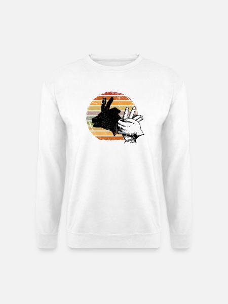 Retro Sunset Peace-Zeichen-Silhouette - Unisex Pullover - Weiß