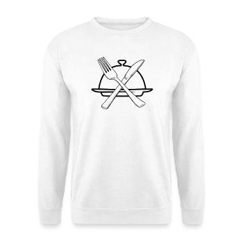 Bol transparent avec couteau et fourchette - Sweat-shirt Unisexe - blanc - Devant