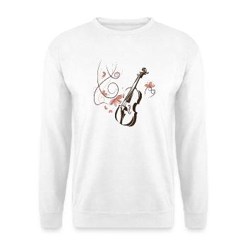 Violine Musiker Blumenranke - Unisex Pullover - Weiß - Vorne