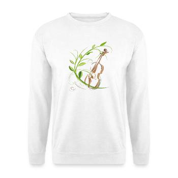 Violine mit Blumenranke, Musiker - Unisex Pullover - Weiß - Vorne