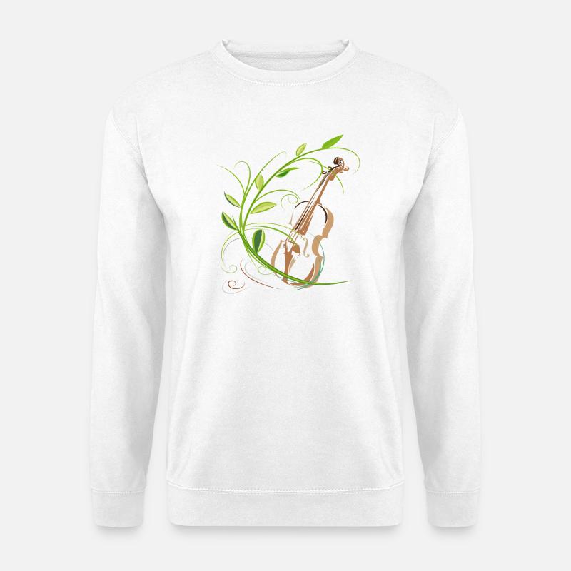 Violine mit Blumenranke, Musiker - Unisex Pullover - Weiß