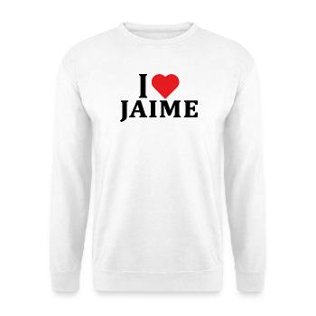 T-Shirt I love Jaime T-Shirt Geschenkidee - Unisex Pullover - Weiß - Vorne