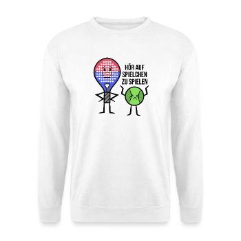 Padel Schläger Bälle Rückschlag Statement Tennis - Unisex Pullover - Weiß - Vorne