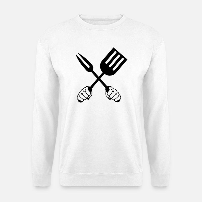 Barbecue tools two fists - Unisex Sweatshirt - white
