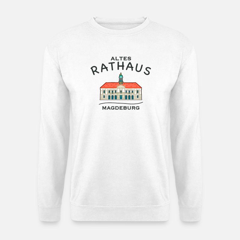 Magdeburg, Historisches Altes Rathaus - Unisex Pullover - Weiß