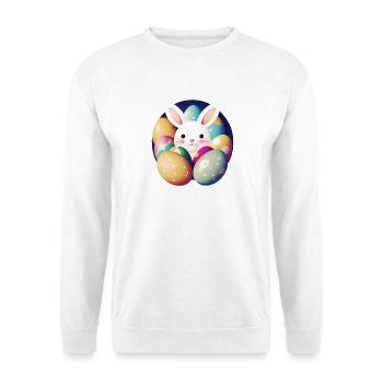 Easter bunny with Easter eggs - Unisex Sweatshirt - white - Front