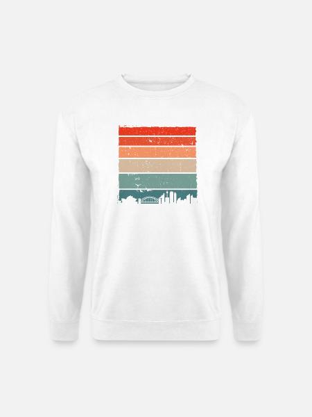 Sunset Gradient City Skyline - Unisex Sweatshirt - white