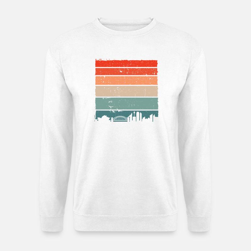 Sunset Gradient City Skyline - Unisex Pullover - Weiß