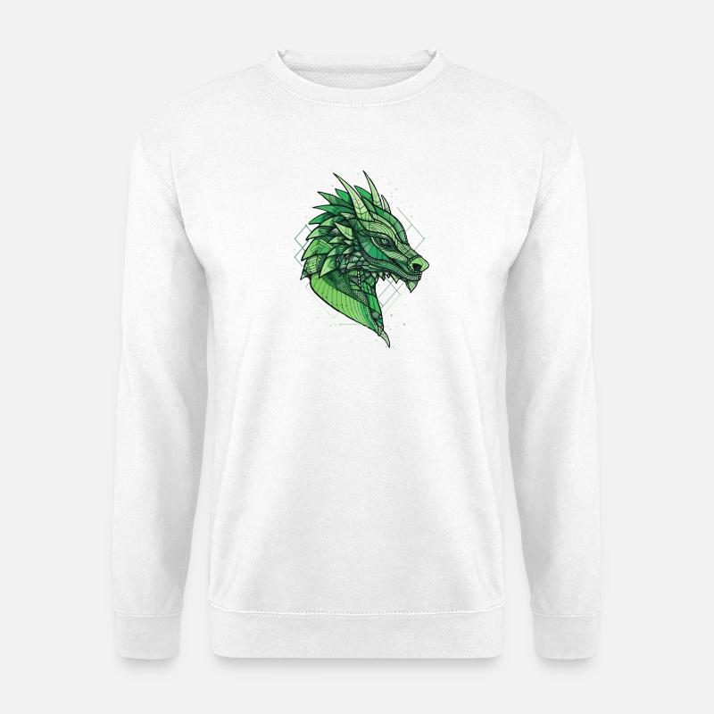 Stylized, geometric dragon - Unisex Sweatshirt - white