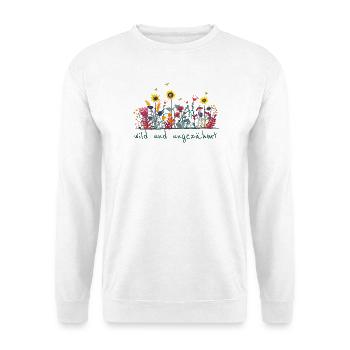 Wild und ungezähmt - Wiesenblumen, Garten - Unisex Pullover - Weiß - Vorne