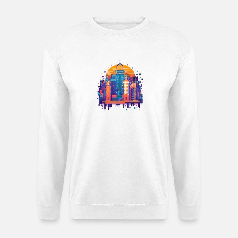 Bunte Stadt - Unisex Pullover - Weiß