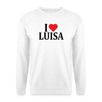 Name T-Shirt I love Luisa T-Shirt Geschenkidee - Unisex Pullover - Weiß - Vorne