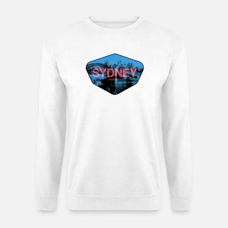 Sydney Skyline Neon - Unisex Pullover - Weiß