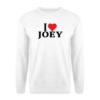 name t-shirt I love Joey t-shirt gift idea - Unisex Sweatshirt - white - Front