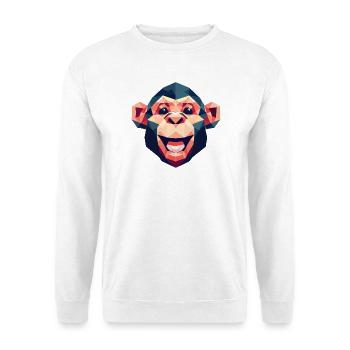 Singe polygonal - Sweat-shirt Unisexe - blanc - Devant