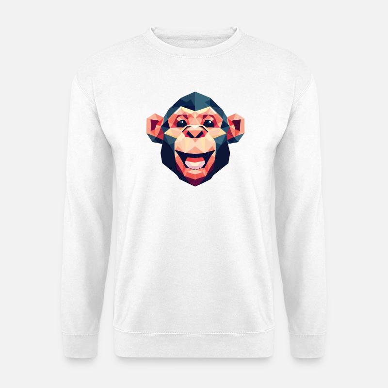 Polygon Monkey - Unisex Sweatshirt - white