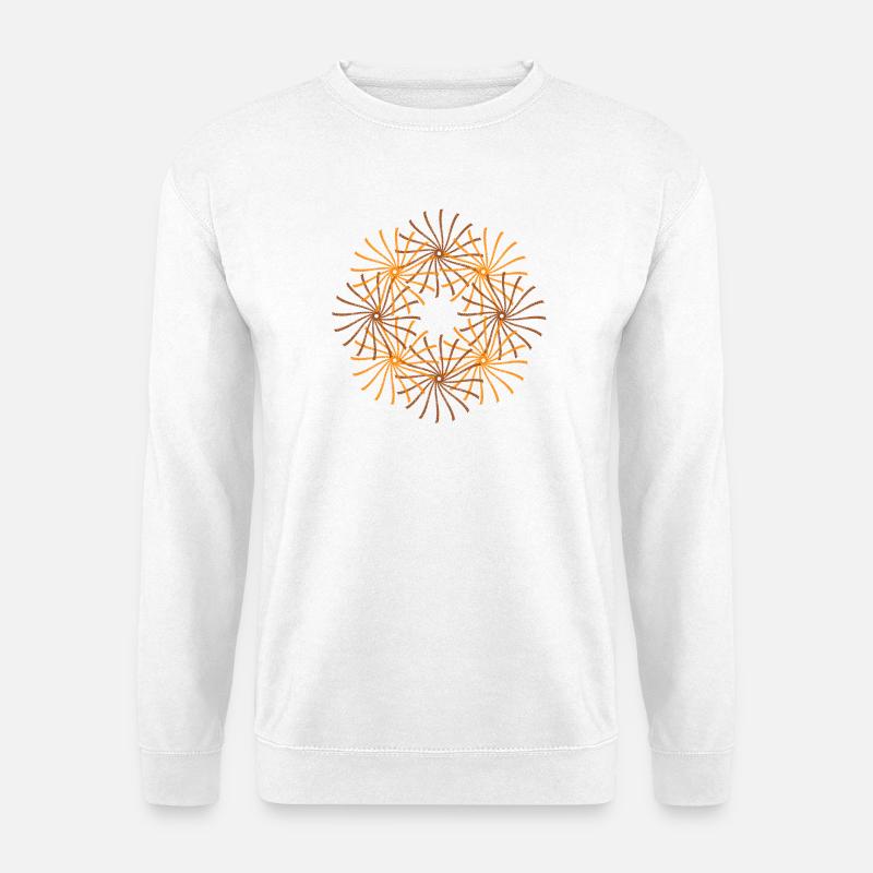 Bar Sun Circled Twirl Shape - Unisex Sweatshirt - white