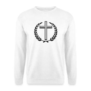 Cross laurel wreath - Unisex Sweatshirt - white - Front