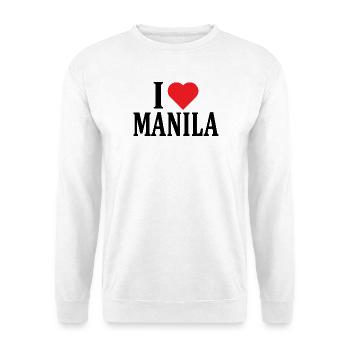 Name T-Shirt I love Manila T-Shirt Geschenkidee - Unisex Pullover - Weiß - Vorne