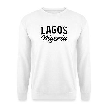 Lagos Nigeria - Vintage Schriftzug - Unisex Pullover - Weiß - Vorne
