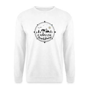 campeuse rieuse heureuse - Sweat-shirt Unisexe - blanc - Devant
