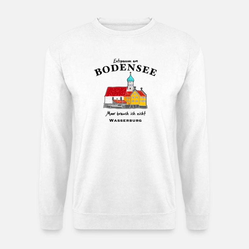 Wasserburg am Bodensee, Entspannen in Bayern - Unisex Pullover - Weiß