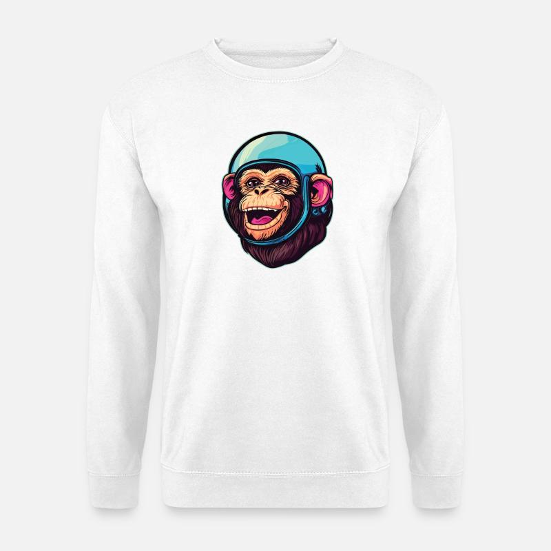 Weltraum-Affe - Unisex Pullover - Weiß